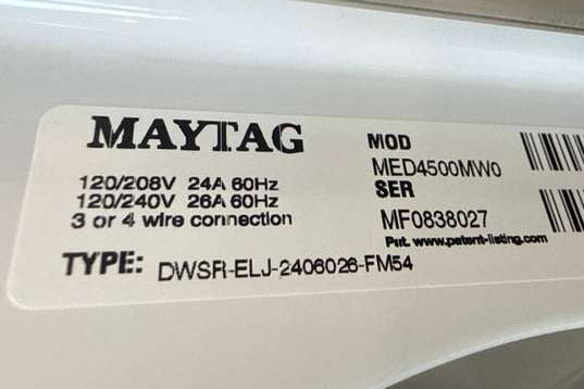 Maytag Electric Dryer 7.0 Cu. Ft MED4500MW - Assessment Photo 12