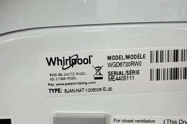Whirlpool Gas Dryer 7.4 Cu. Ft Smart Steam WGD6720RW - Assessment Photo 12