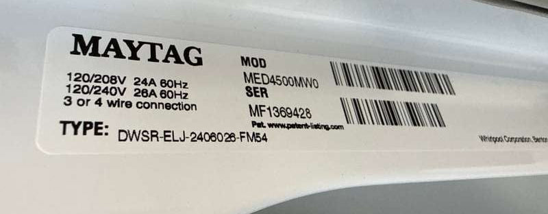 Maytag Electric Dryer w/ Wrinkle Prevent 7.0 Cu. Ft MED4500MW - Assessment Photo 12