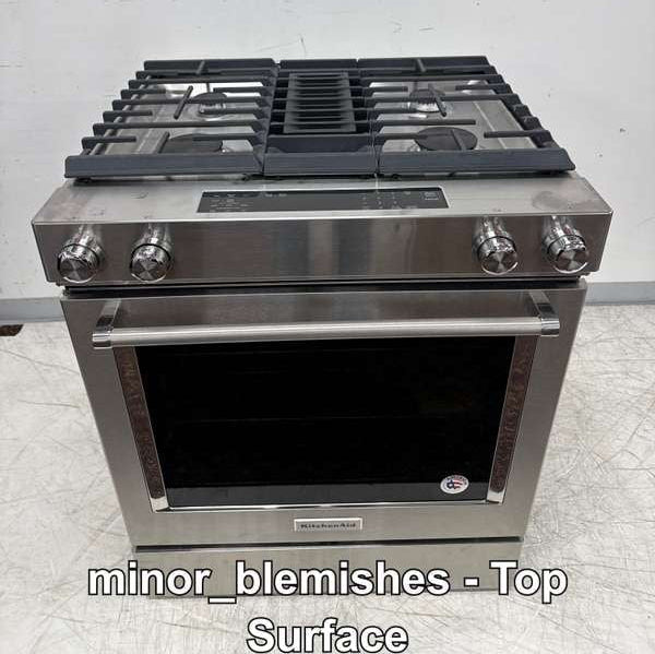 KitchenAid 30" Slide-In Gas Range 6.4 cu. ft Convection Stainless KSDG950ESS - Assessment Photo 12