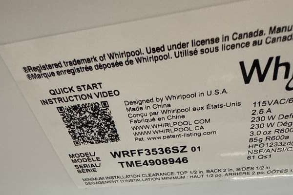Whirlpool 36" French Door Refrigerator Ice maker 30 cu. ft WRFF3536SZ - Assessment Photo 12