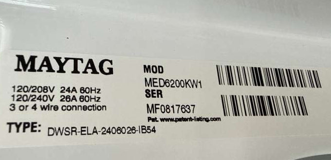 Maytag Electric Dryer 7.0 cu. ft MED6200KW - Assessment Photo 13