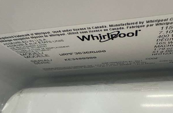 Whirlpool 24.5 Cu. Ft 36" French Door Refrigerator WRMF3636RW ENERGY STAR - Assessment Photo 13