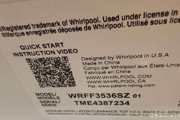 Whirlpool 36" French Door Refrigerator Ice maker 30 cu. ft Stainless WRFF3536SZ - Assessment Photo 13