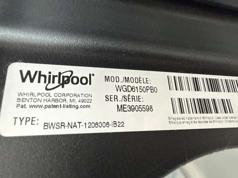 Whirlpool Top Load Gas Dryer 7.0 Cu. Ft Steam Volcano Black WGD6150PB - Assessment Photo 13