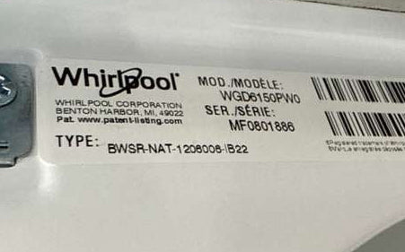 Whirlpool Gas Dryer w/ Steam 7.0 Cu. Ft WGD6150PW - Assessment Photo 13
