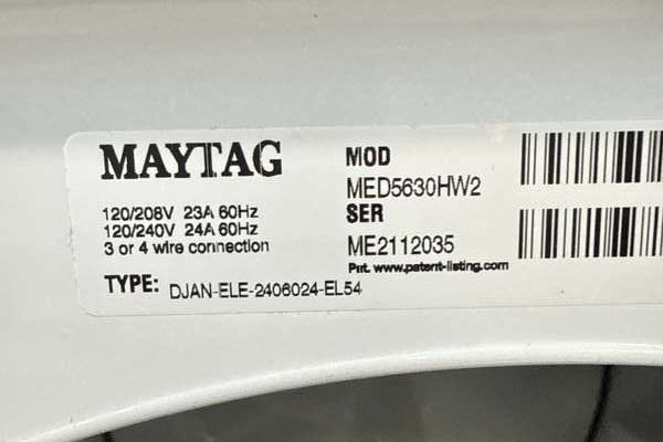 Maytag Front Load Electric Dryer 7.3 Cu. Ft White MED5630HW - Assessment Photo 13