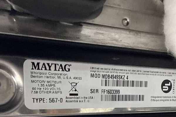 Maytag 24" Built-In Front Control 50 dBA Dishwasher Stainless Steel MDB4949SKZ - Assessment Photo 13