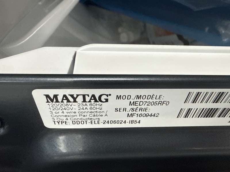 Maytag Pet Pro Top Load Electric Dryer 7.4 Cu. Ft Smart Midnight Steel MED7205RF - Assessment Photo 13