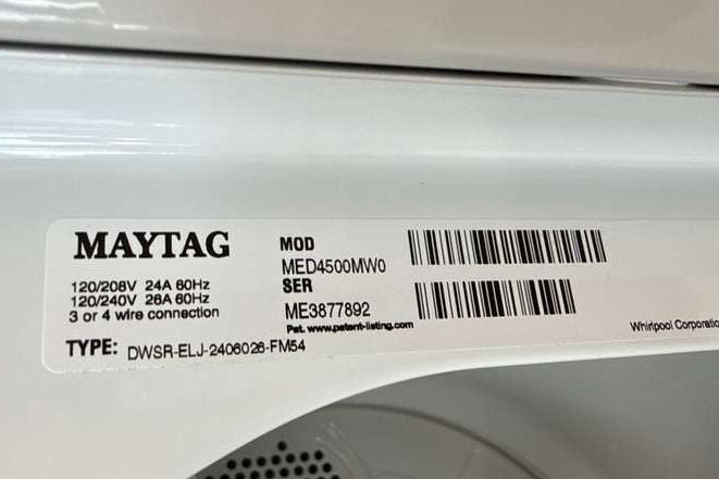 Maytag Electric Dryer w/ Wrinkle Prevent 7.0 Cu. Ft White MED4500MW - Assessment Photo 13