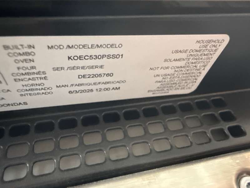 KitchenAid Electric Convection Wall Oven & Microwave Combo Stainless KOEC530PSS - Assessment Photo 14