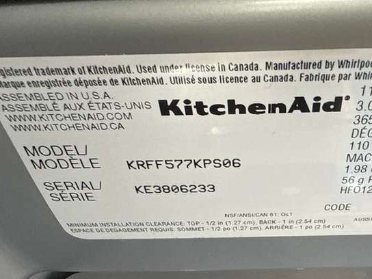KitchenAid 27" French Door Refrigerator 27 Cu. Ft Stainless Steel KRFF577KPS - Assessment Photo 14