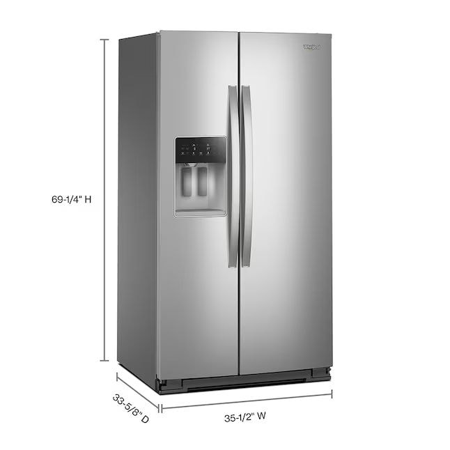 Whirlpool 36" Side-by-Side Refrigerator 25.2 cu. ft Stainless Steel WRSF5836RZ - Assessment Photo 2