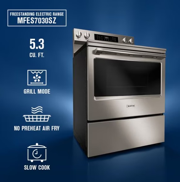 Maytag Electric Range Grill Mode & No Preheat Air Fry Stainless Steel MFES7030SZ - Assessment Photo 2