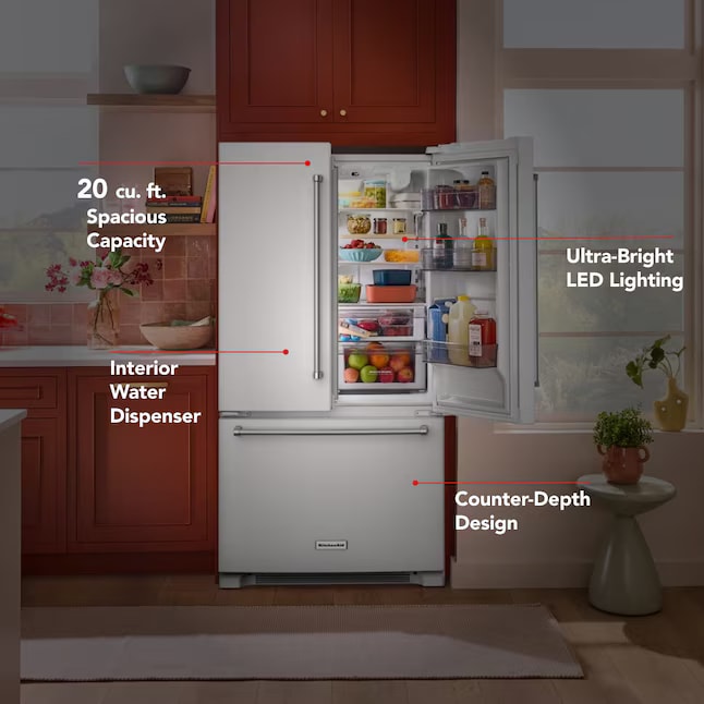 KitchenAid 36" Counter-Depth French Door Refrigerator 23.8 Cu. Ft KRFC136RWH - Assessment Photo 2