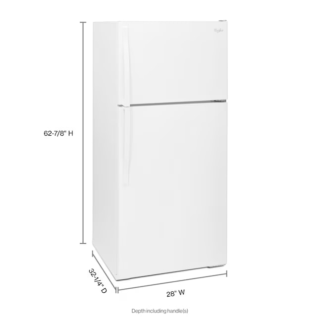 Whirlpool 28" Top Freezer Refrigerator 14.3 cu. ft White WRT314TFDW - Assessment Photo 2