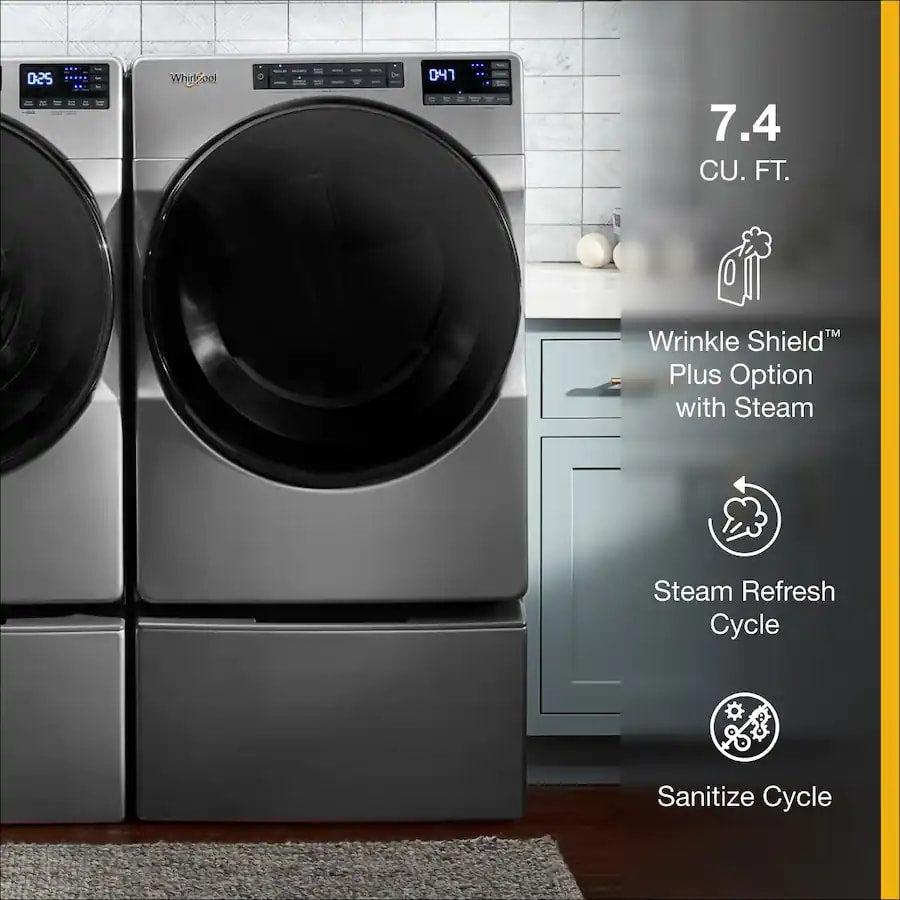 Whirlpool Stackable Electric Dryer 7.4 cu. ft Smart Chrome Shadow WED6605MC - Assessment Photo 2