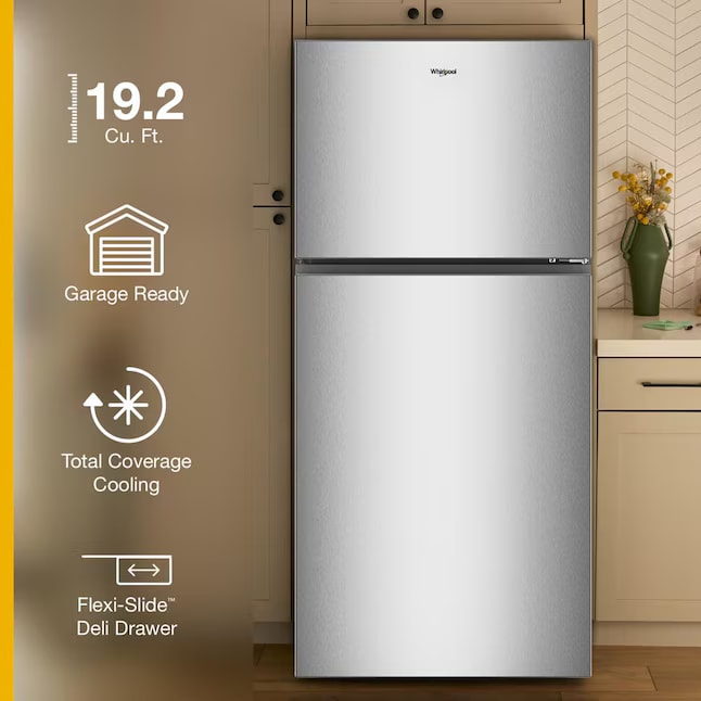 Whirlpool 30" Top Freezer Refrigerator 19.3 cu. ft Black WRTX3019SB - Assessment Photo 2