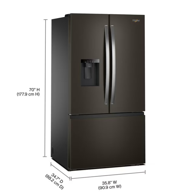 Whirlpool 36" French Door Refrigerator Ice Maker Black WRFF3536SV - Assessment Photo 3