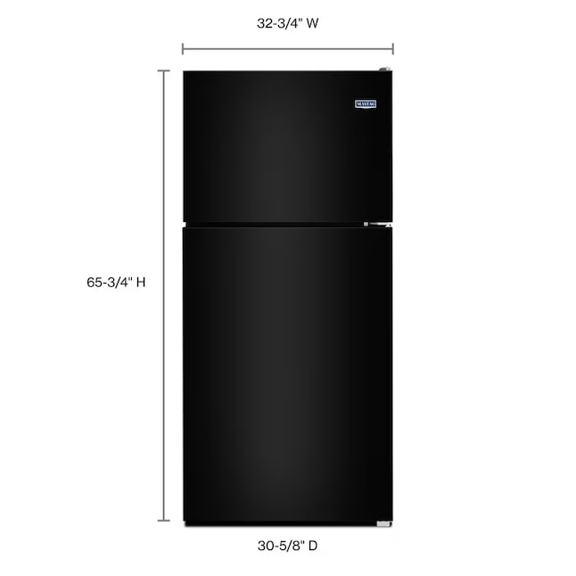 Maytag 33" Top Freezer Refrigerator 20.5 cu. ft Black MRT311FFFE - Assessment Photo 3