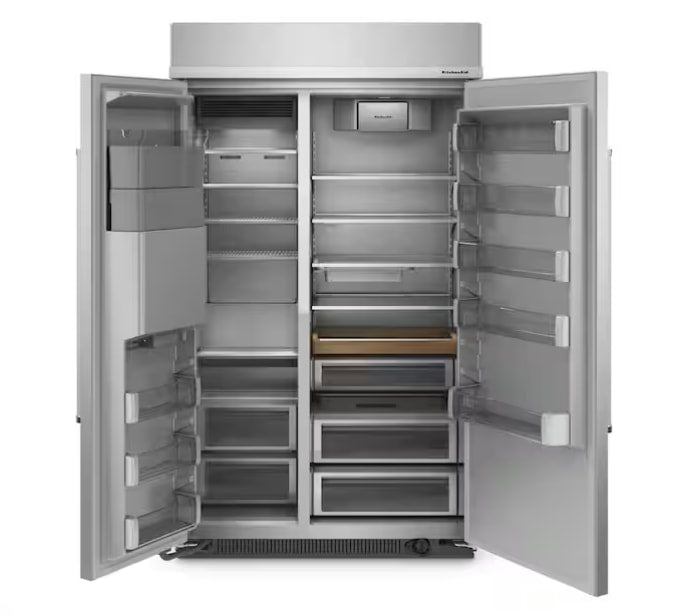 KitchenAid 47 in. W 29.4 cu. ft. Built-In Side by Side Refrigerator KBSD708MSS - Assessment Photo 4