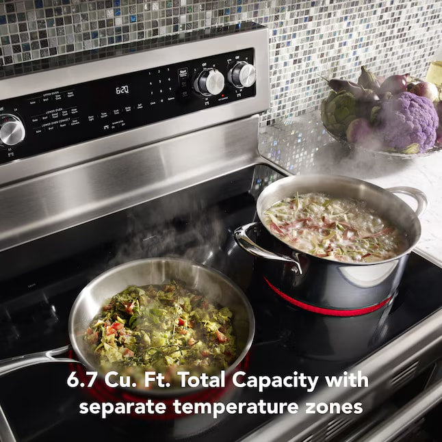 KitchenAid 30" Double Oven Electric Range 6.7 cu. ft Convection KFED500ESS - Assessment Photo 7