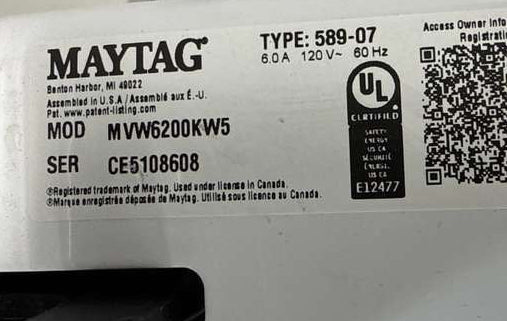 Whirlpool Top Load Washer 4.8 cu. ft MVW6200KW - Assessment Photo 9