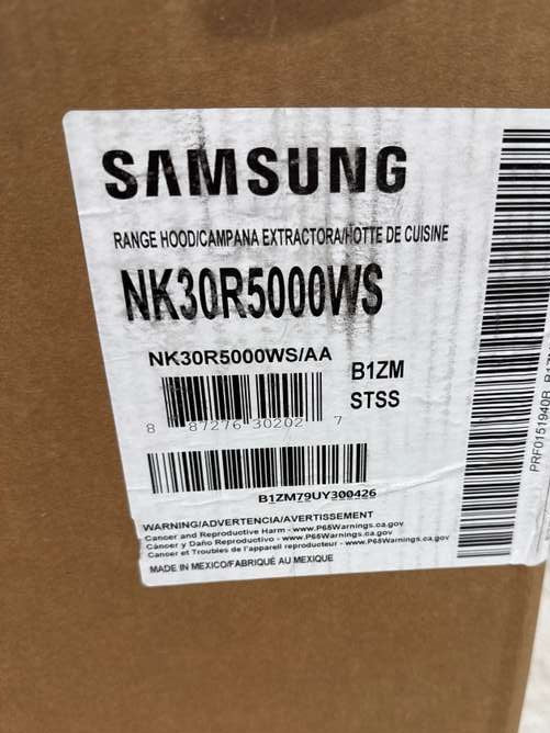 Samsung 30" Convertible 390 CFM Wall Range Hood Stainless Steel NK30R5000WS - Assessment Photo 9