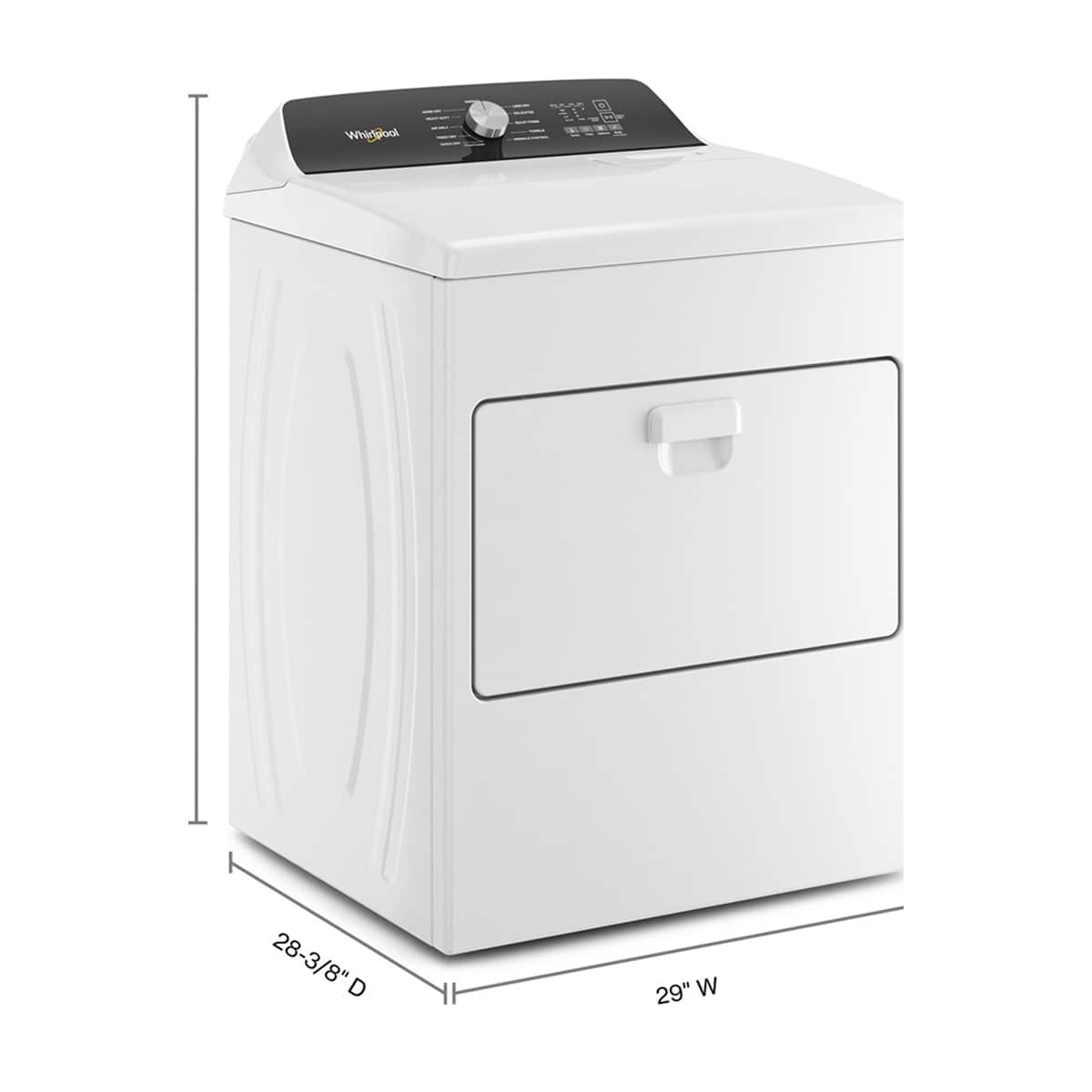 Whirlpool Electric Dryer w/ Moisture Sensing 7.0 Cu. Ft WED5010LW - Image 3