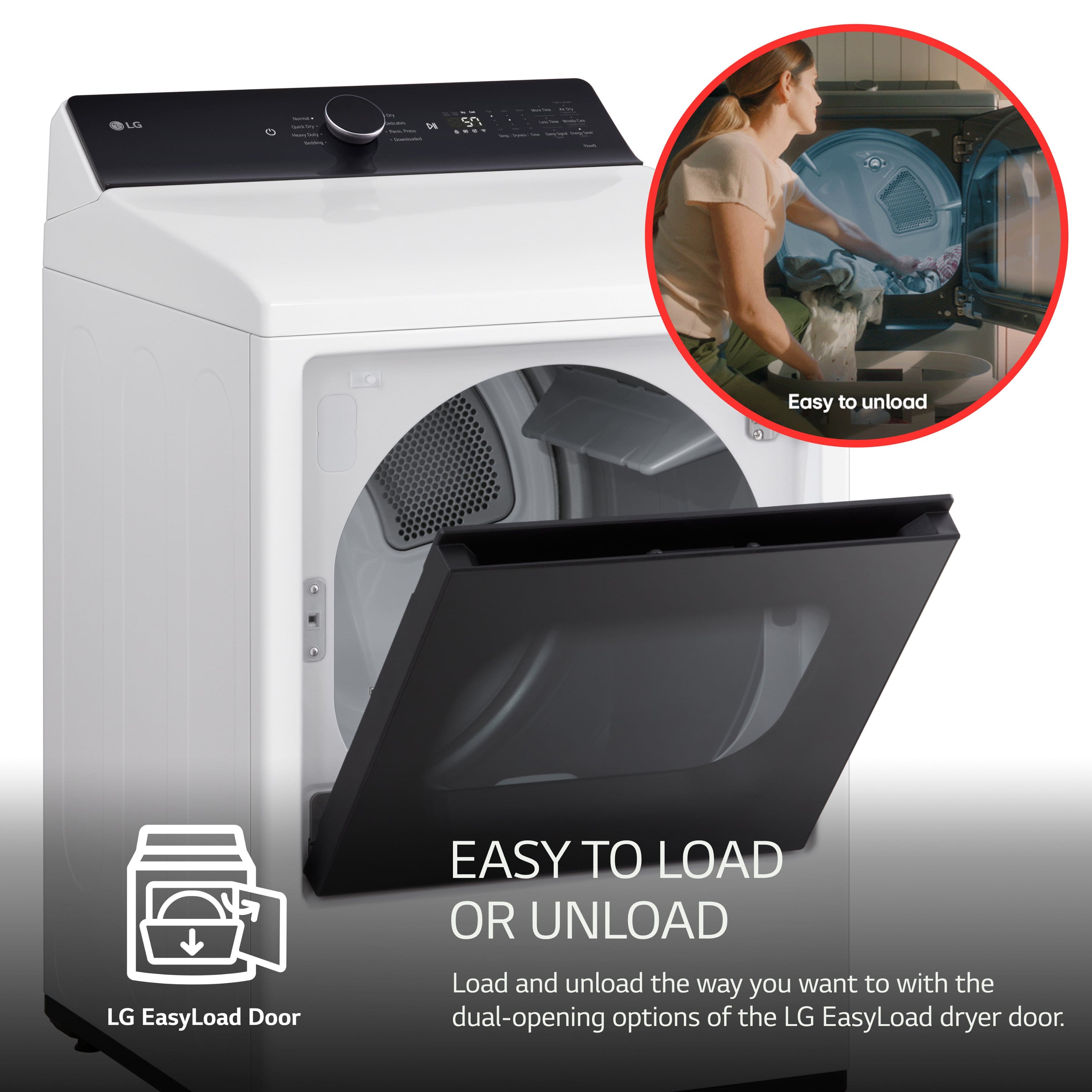 LG Gas Dryer w/ EasyLoad Door 7.3 Cu. Ft Smart DLG8401WE - Image 5