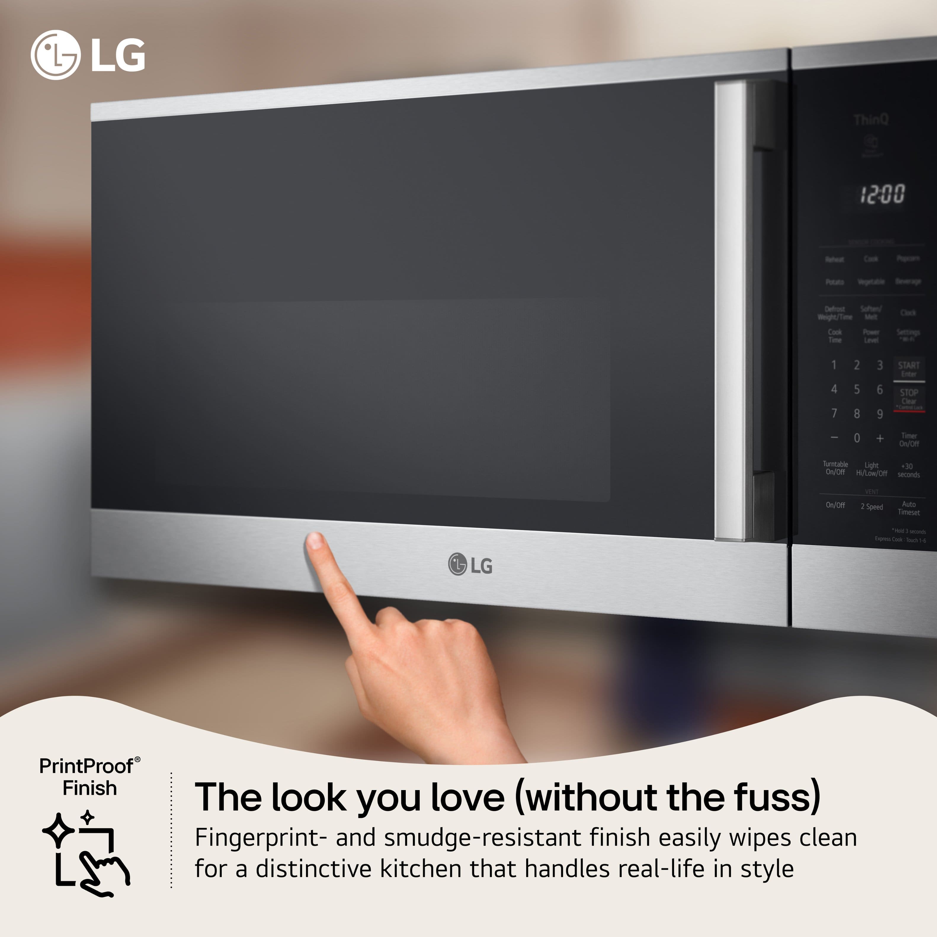 LG Over-the-Range 300 CFM Microwave Hood 1.8 Cu. Ft Smart Black MVEM1825Z - Image 5