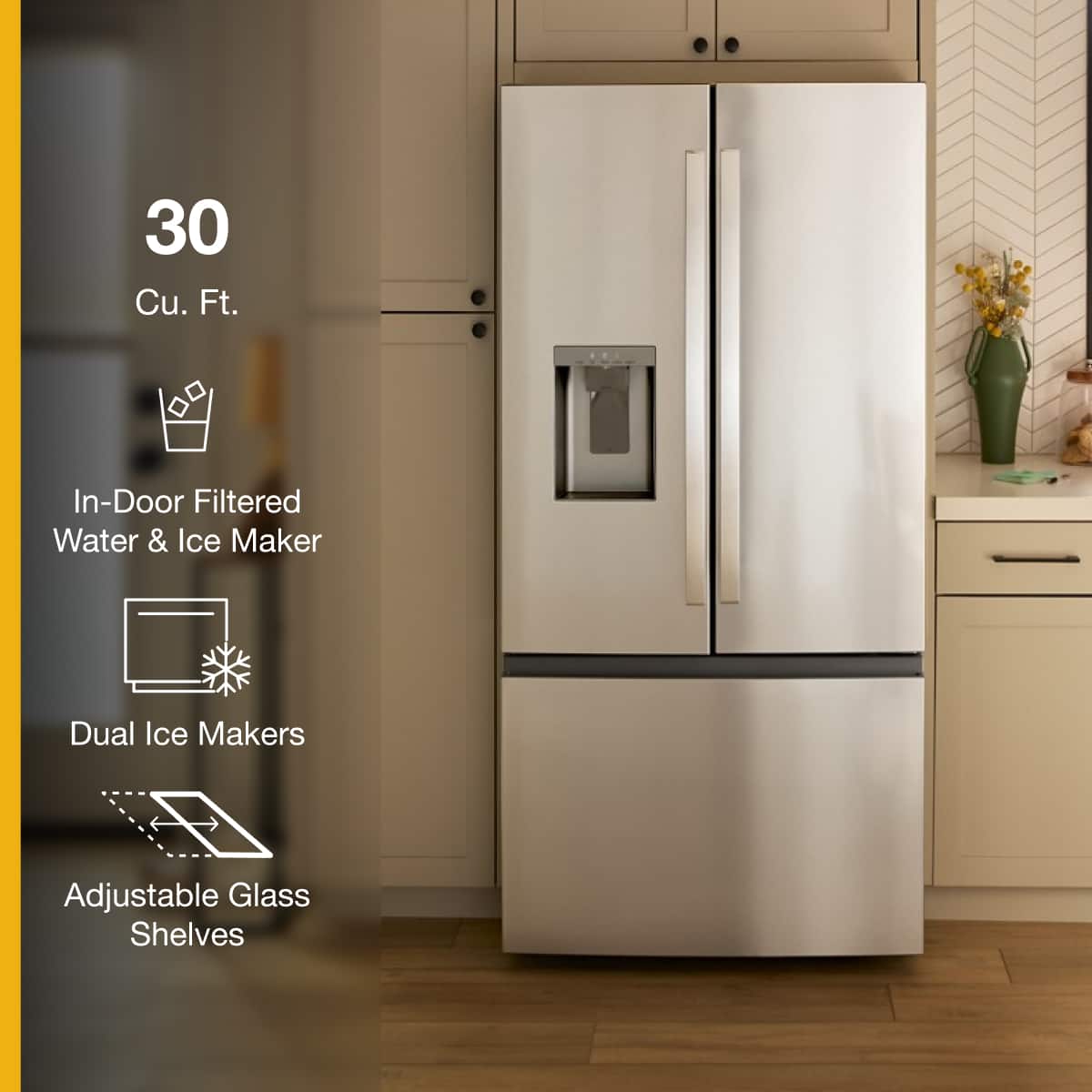 Whirlpool 36" French Door Refrigerator w/ Dual Ice maker 30 cu. ft WRFF3736SZ - Image 2