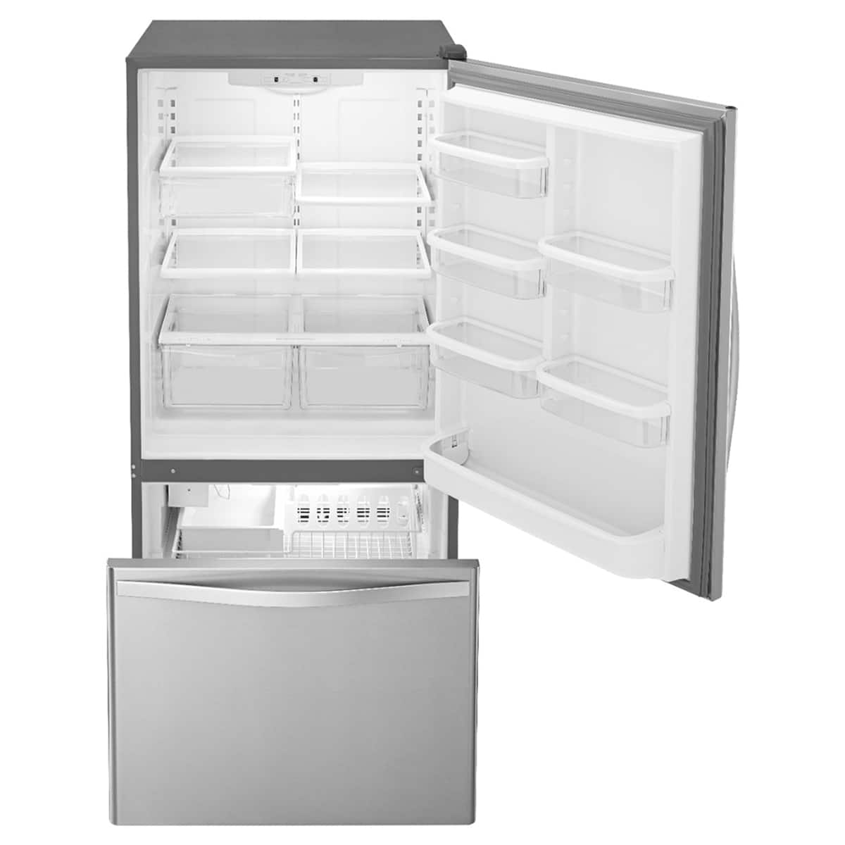 Whirlpool 33" Bottom Freezer Refrigerator 22 cu. ft Stainless Steel WRB322DMBM - Image 4