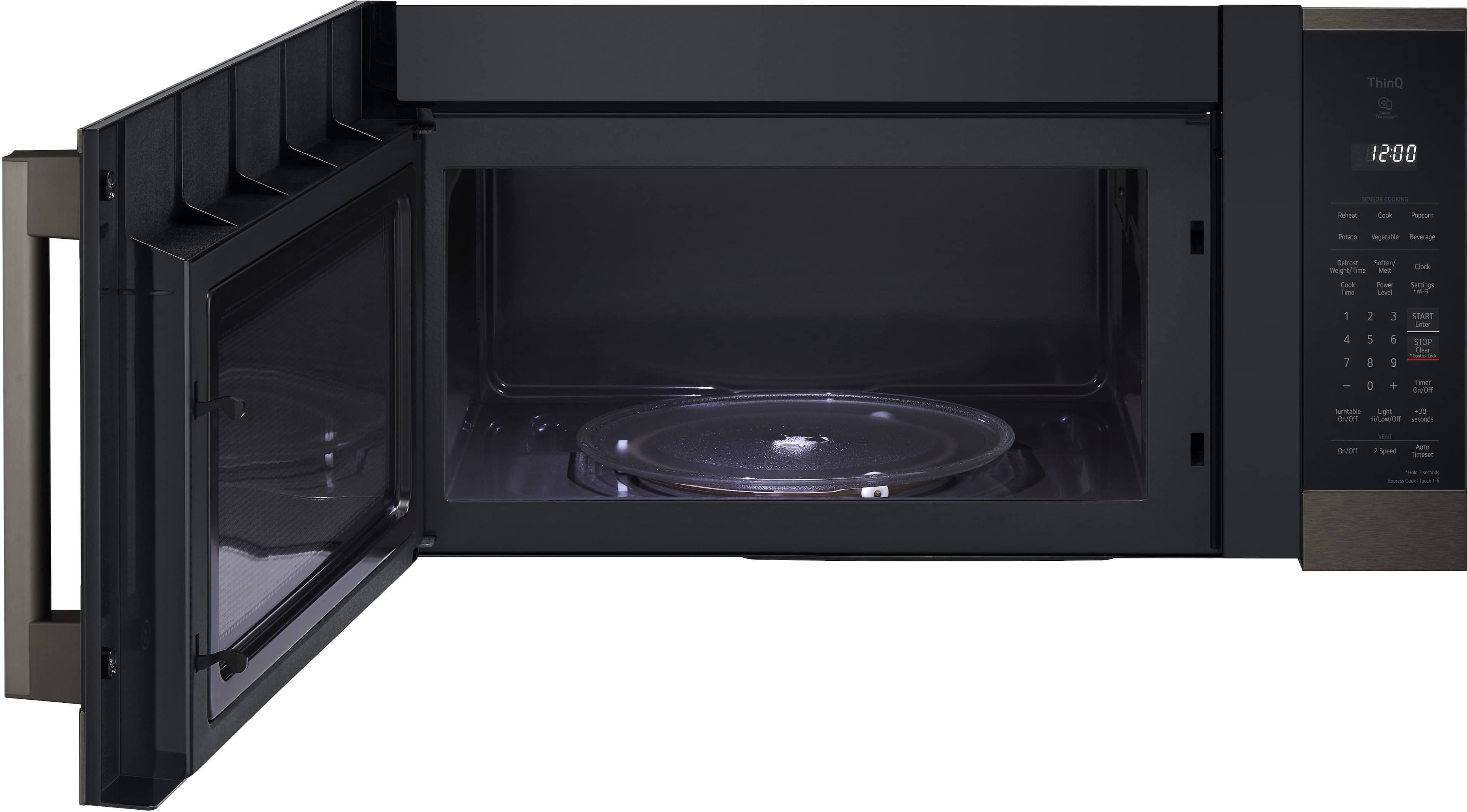 LG Over-the-Range 300 CFM Microwave Hood 1.8 Cu. Ft Smart Black MVEM1825Z - Image 2
