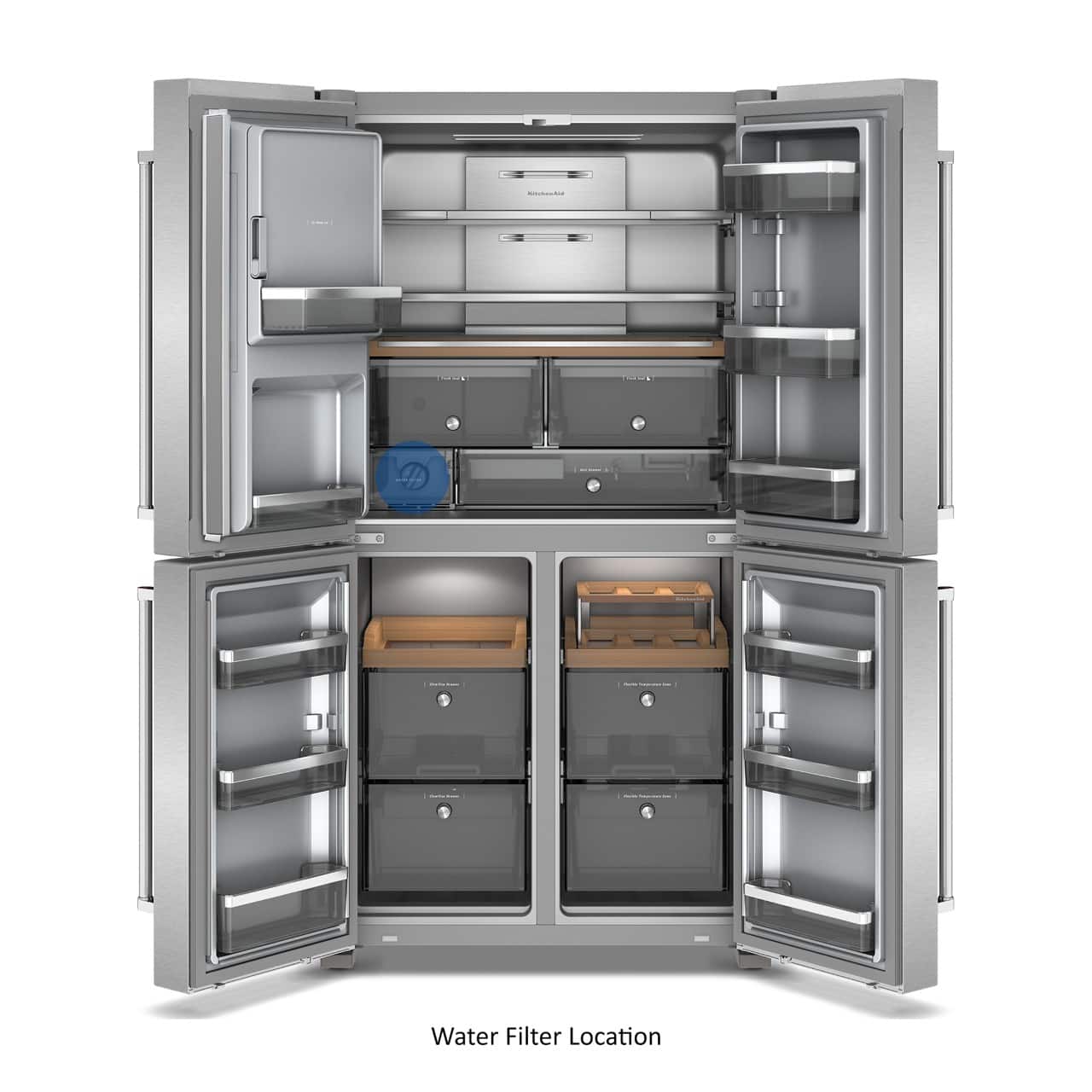 KitchenAid 36" French Door Refrigerator 19.4 cu. ft Stainless Steel KRQC736RPS - Image 3