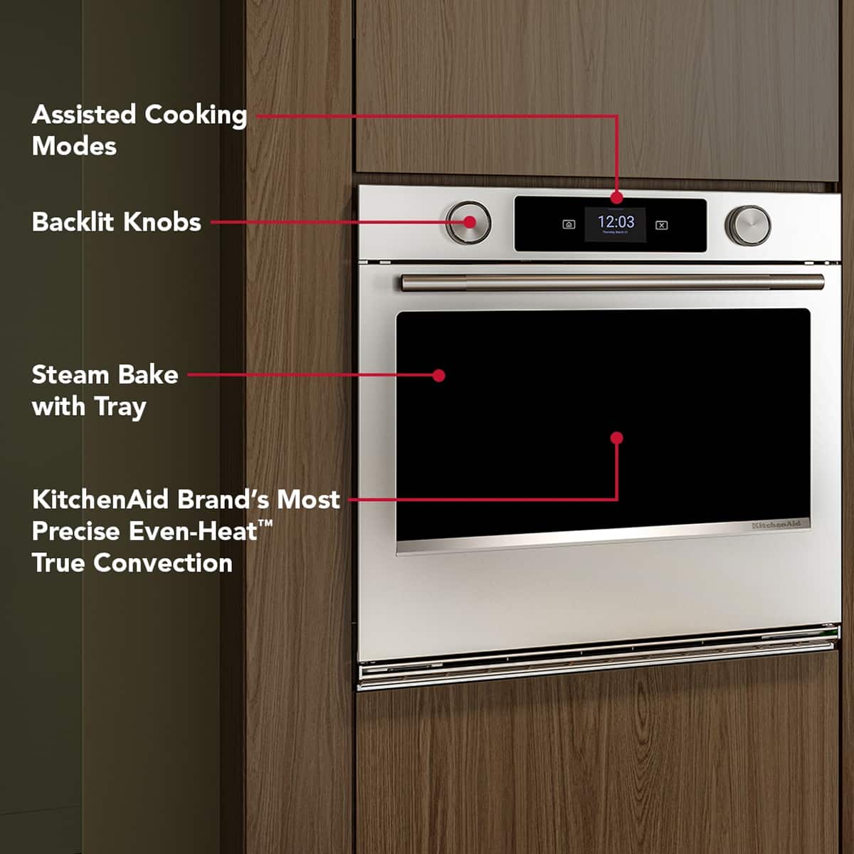 KitchenAid 30" Smart Built-In Single Electric Convection Wall Oven KOES730SPS - Image 2