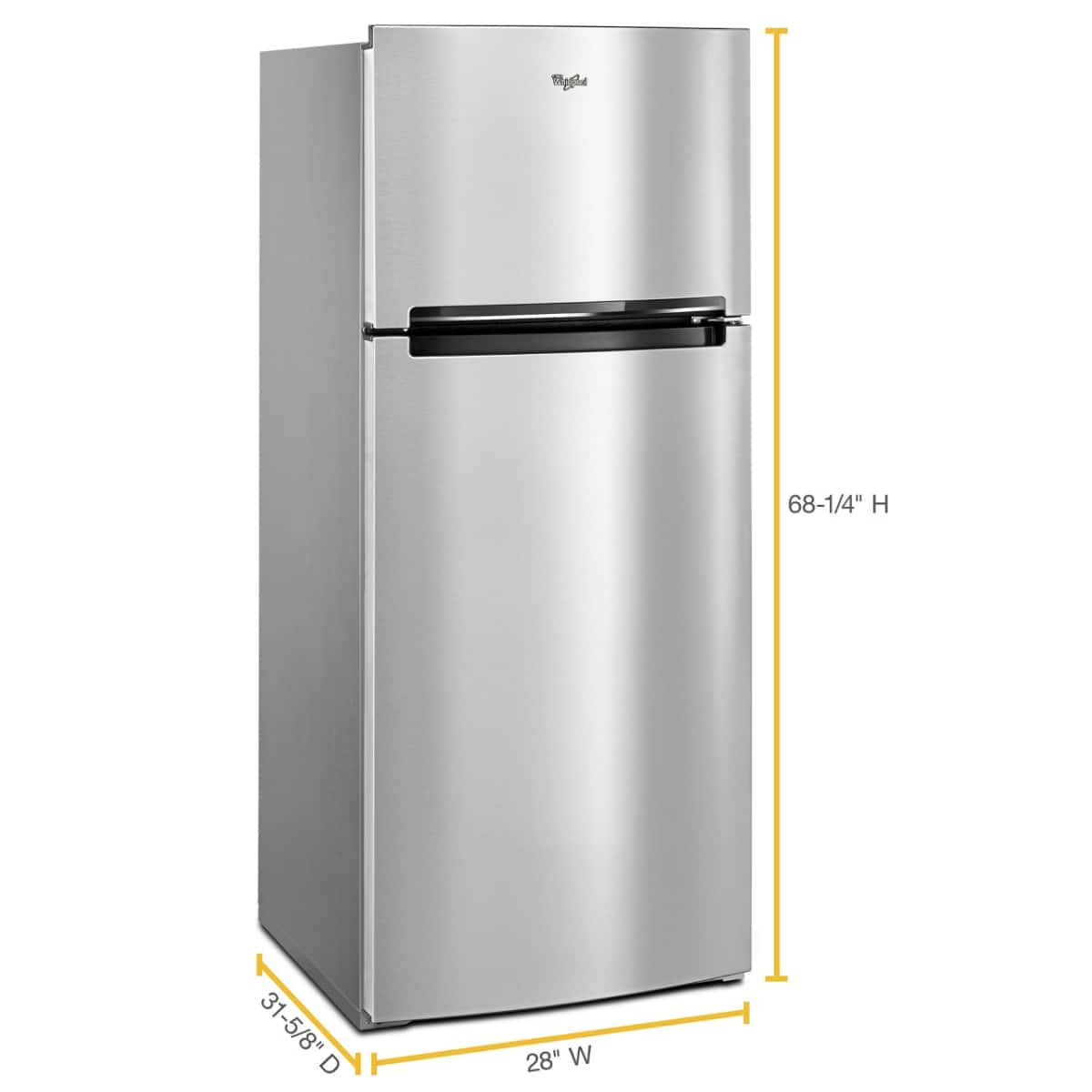 Whirlpool 28" Top Freezer Refrigerator 18 cu. ft Stainless Steel WRT518SZFM - Image 3