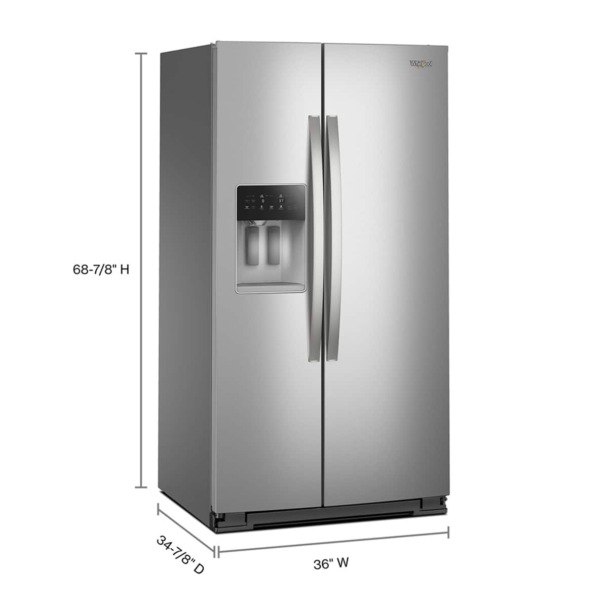 Whirlpool 36" Side-by-Side Refrigerator w/ In-Door Ice 29 cu. ft WRSF5536RZ - Image 3