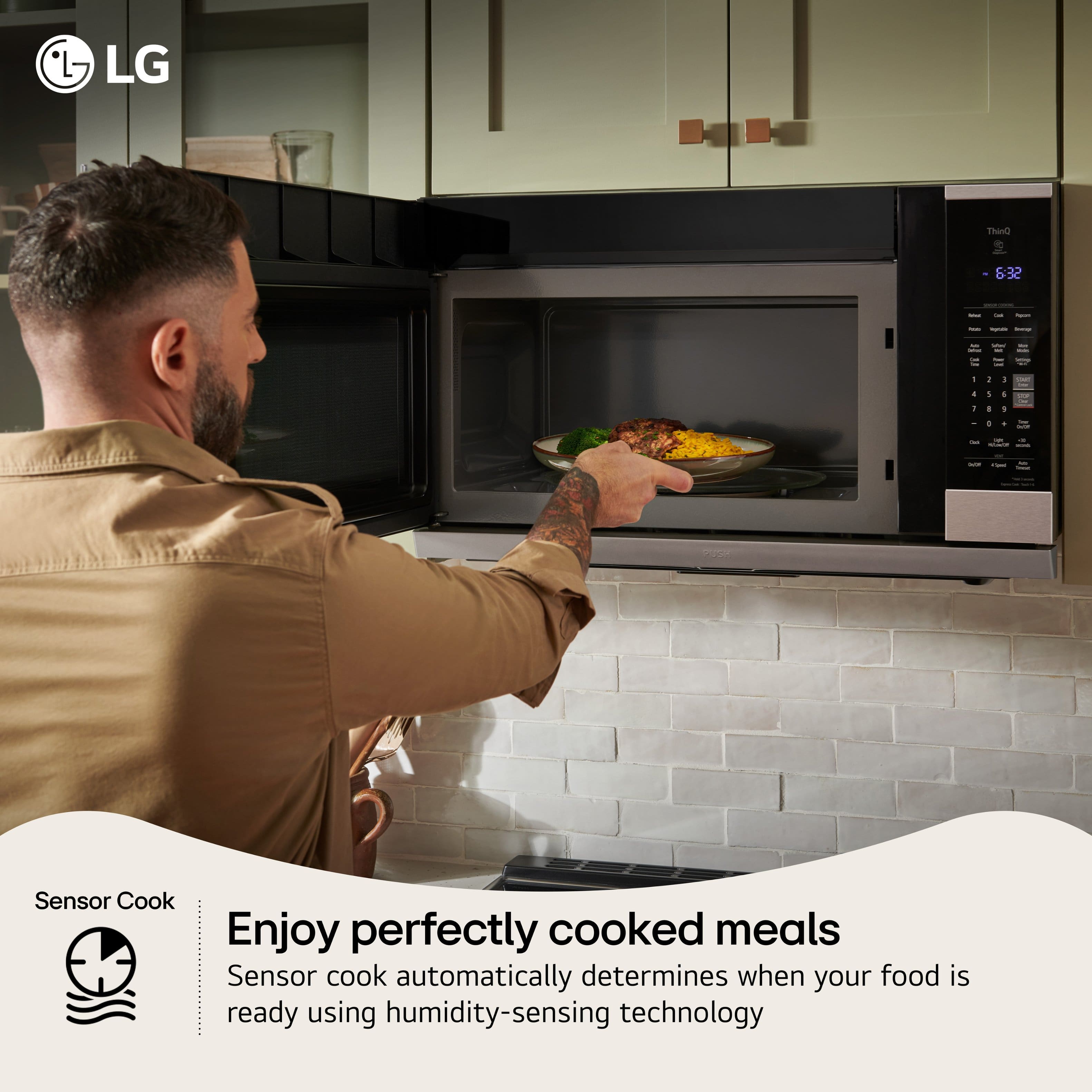 LG Over-the-Range 300 CFM Microwave Hood 1.8 Cu. Ft Smart Black MVEM1825Z - Image 8