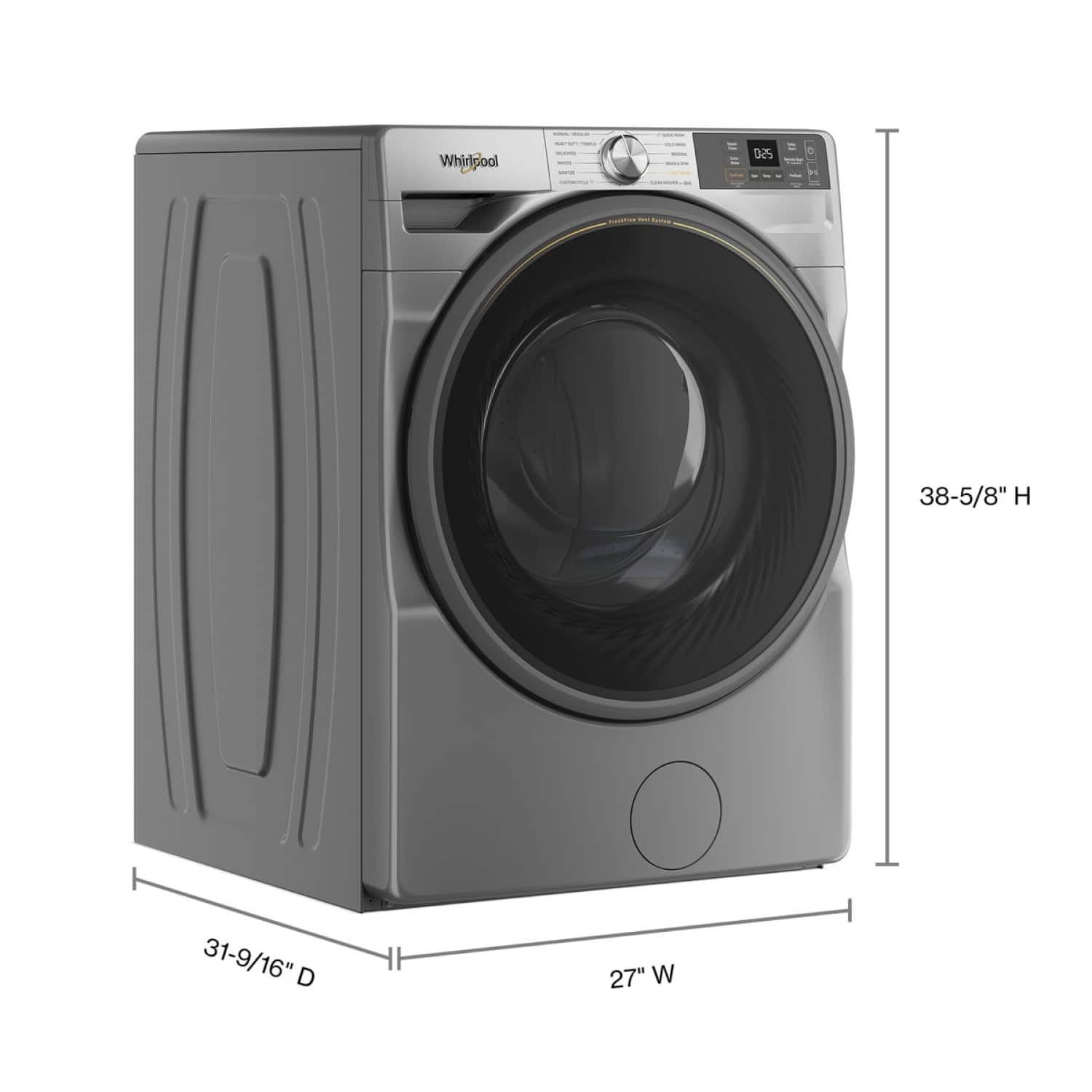 Whirlpool Front Load Washer 4.5 Cu. Ft Smart Randiant Silver WFW5720RR - Image 3