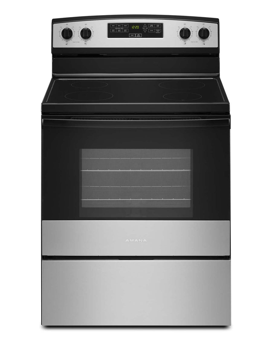Amana 30" Freestanding Electric Range Oven 4.8 cu. ft Stainless Steel AER6303MMS - Image 1