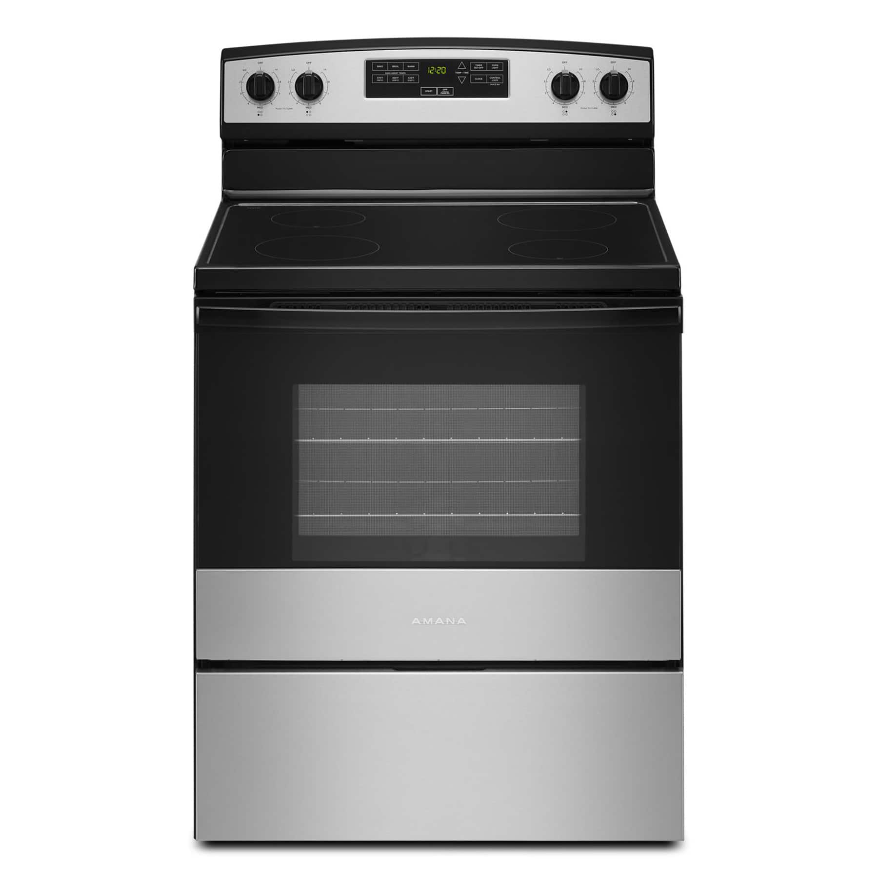 Amana 30" Freestanding Electric Range 4.8 cu. ft Stainless Steel AER6303MMS - Image 1