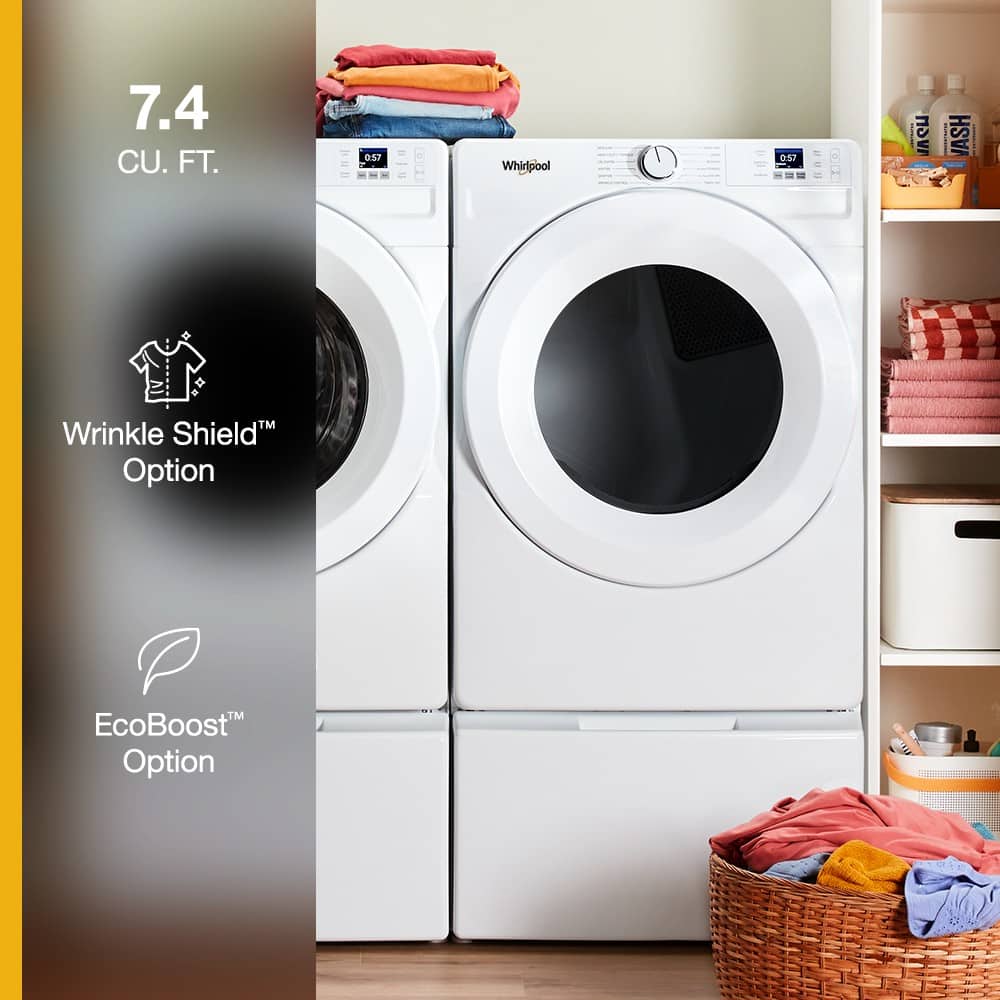 Whirlpool Stackable Electric Front Load Dryer 7.4 Cu. Ft White WED4720RW - Image 2
