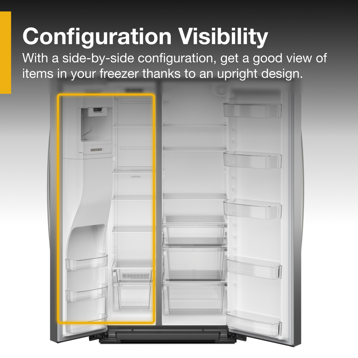 Whirlpool 36" Side-by-Side Refrigerator w/ In Door Icemaker 29 cu. ft WRSF5536RZ - Image 8