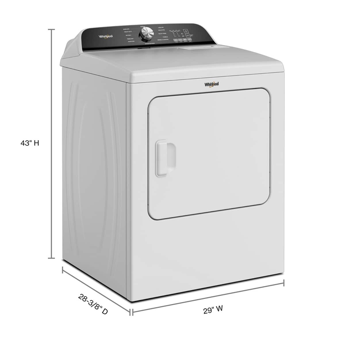 Whirlpool Gas Dryer w/ Steam 7.0 Cu. Ft WGD6150PW - Image 3