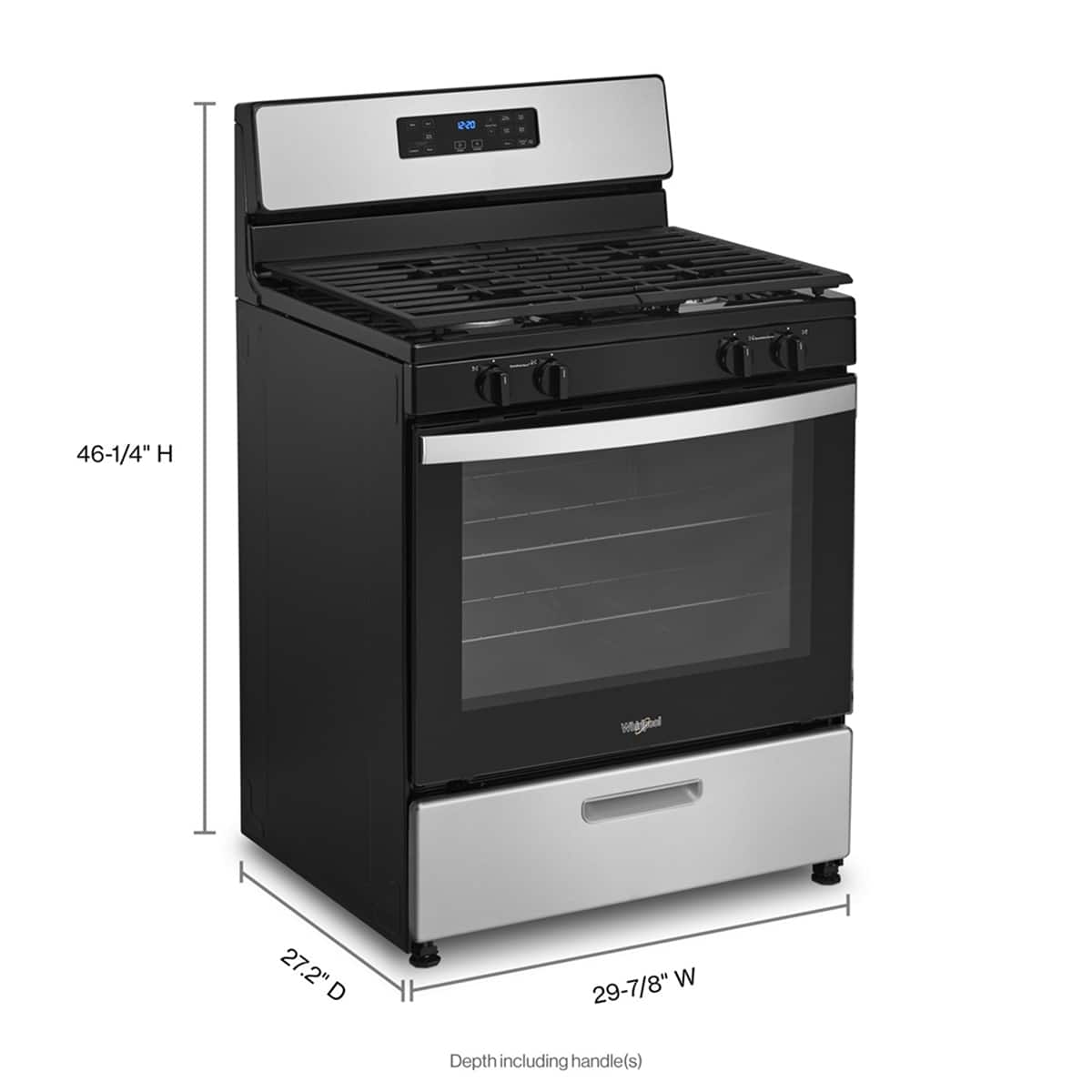 Whirlpool 30" Freestanding Gas Range w/ Broiler Drawer 5.1 cu. ft WFG320M0MS - Image 3